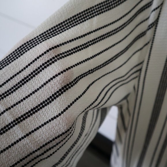 Maurices Size Small Wrap Dress White with Black Stripes - Picture 8 of 9